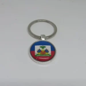 Customize Haiti Flag Key Chain Key Ring keychains Silver Rhodium Keyrings Split Rings Jewelry
