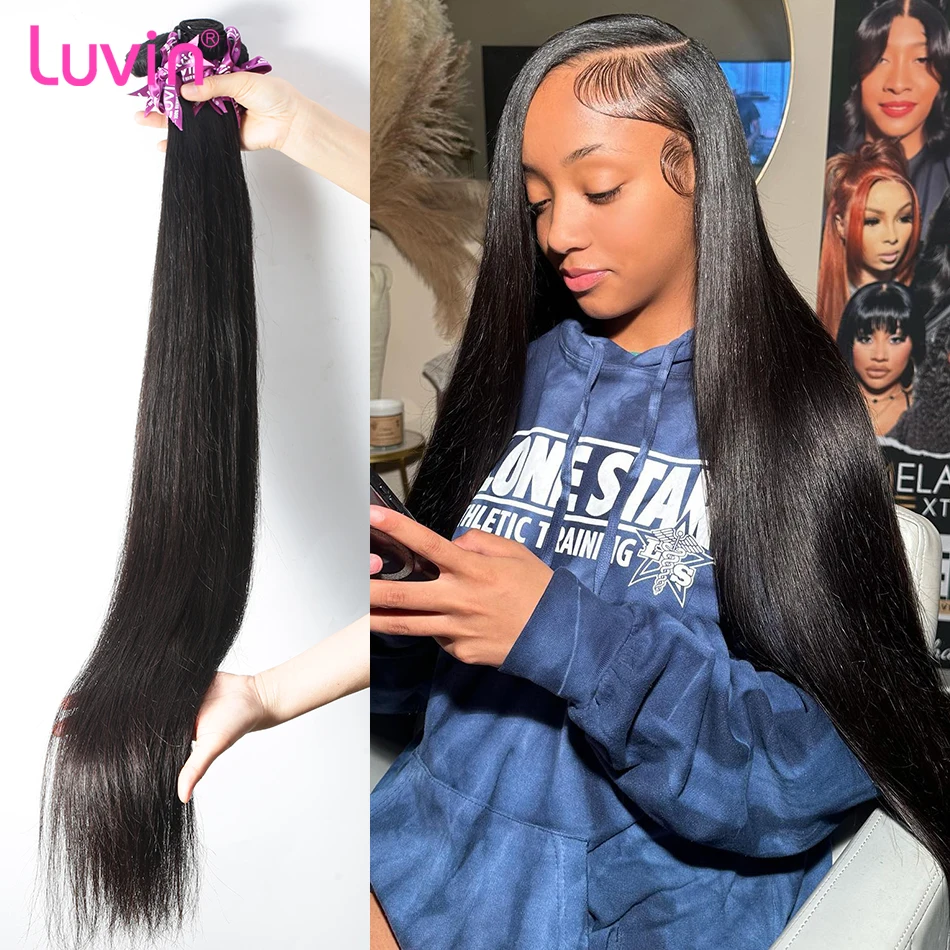 Straight Human Hair Bundles Brazilian Raw Hair Weave Bundles 30 40 Inch 100% Human Hair Bundles Straight Tissage Cheveux Humains