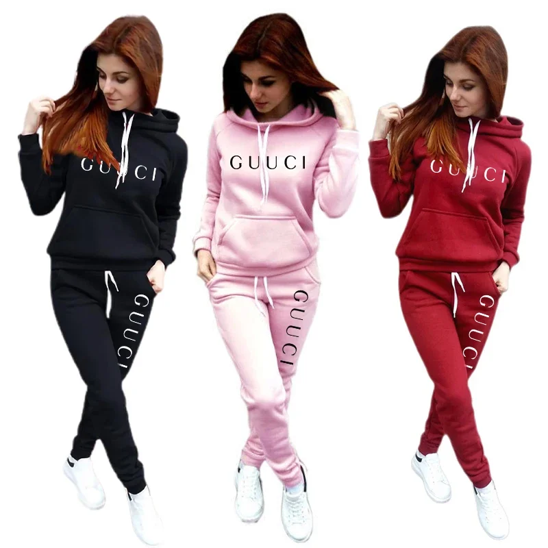 2025 Hot Sale Women Fashion Tracksuit Hoodies and Sweatpants High Quality Ladies Daily Casual Sports Jogging Suit Hooded Outfits