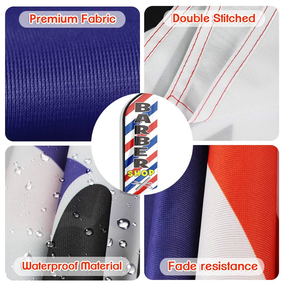 Barber Shop Swooper Feather Flag Custom Beach Banner outdoor Promotion for Business Advertising - Image 3