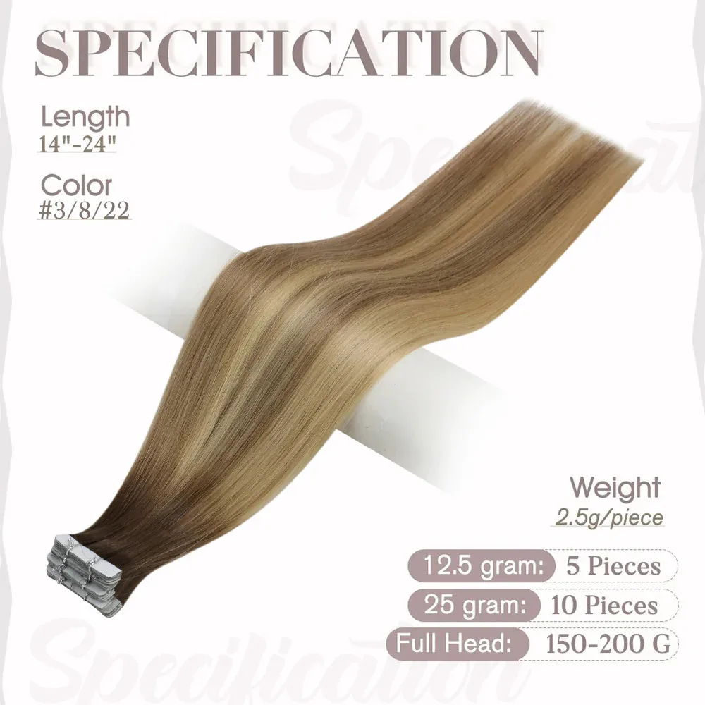 Full Shine Virgin Injection Tape in Human Hair Extensions Invisible Hand Tied Tape in Hair Extension Human Hair Natural Adhesive - Image 4