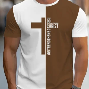 Men's T-shirt Christian Police Scripture Bible Graphic Cross Religious Gift Daily Hip Hop Fashion Casual Round Neck T-shirt