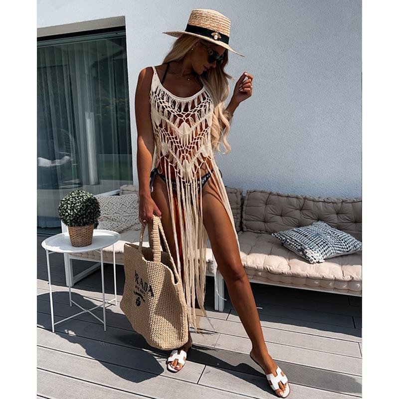 Blouse Beach Dress Tassel Knitting Bikini - Image 2