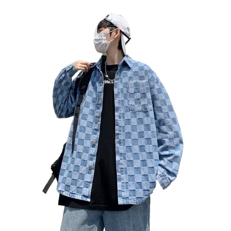 Jacket Trendy Brand Pu Shuai Boys Chessboard Plaid Coat - Image 5