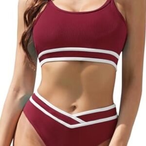 Women's Fashion Simple Solid Color Bikini Set