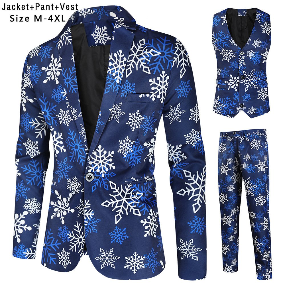 Men's Casual Printing Suit Vest Trouser Suit - Image 8