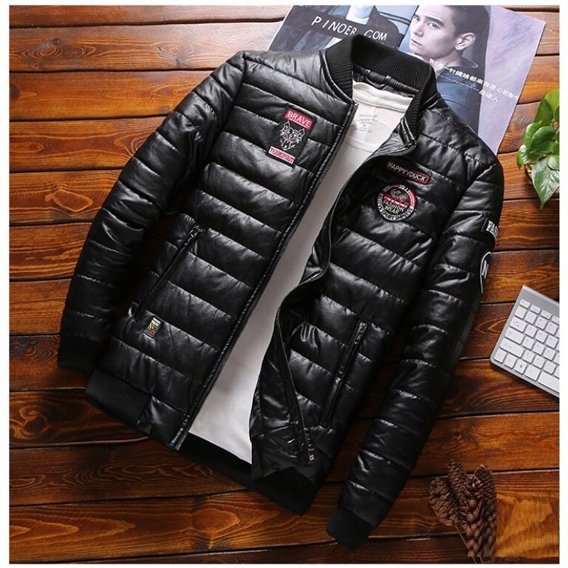 Badge Multi-Label Men's Lint Padded Jacket - Image 3