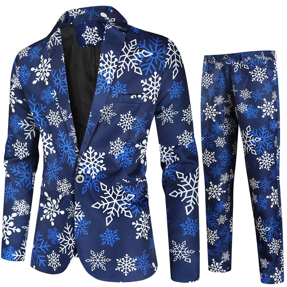 Men's Casual Printing Suit Vest Trouser Suit - Image 3