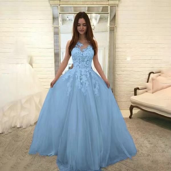 Women Wedding Dress Sleevless Flowers Lace Dress - Image 2