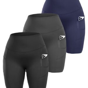 Set Of 3 - Yoga Pants - Three Points High Waist To Tuck The Abdomen