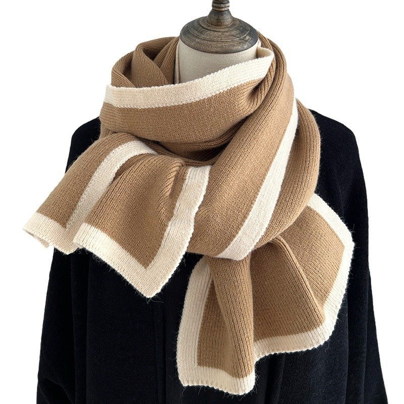 Color Matching Scarf Knitted Wool Scarf - Image 5