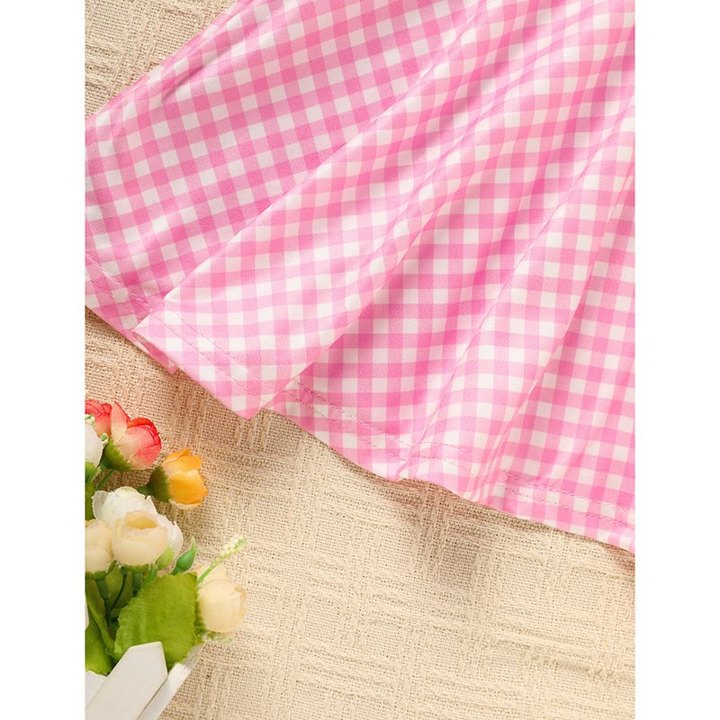 Sweet Baby Toddler Girl's Short Sleeve Letter Heart Print Doll Collar Dress With Matching Headband - Image 10