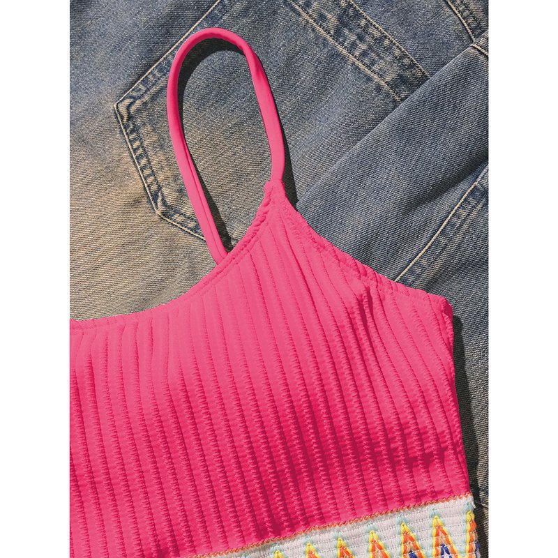 Women's Bikini Set Two Piece Swimsuits High Waisted Scoop Neck Spaghetti Adjustable Straps Textured - Image 8