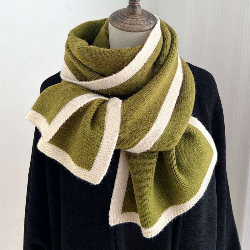 Color Matching Scarf Knitted Wool Scarf - Image 8