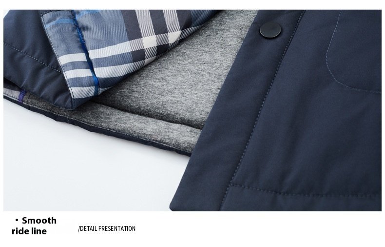 Fall Winter Men Jacket Lapel Fashion Business Lightweight Silk Cotton-padded Coat - Image 7