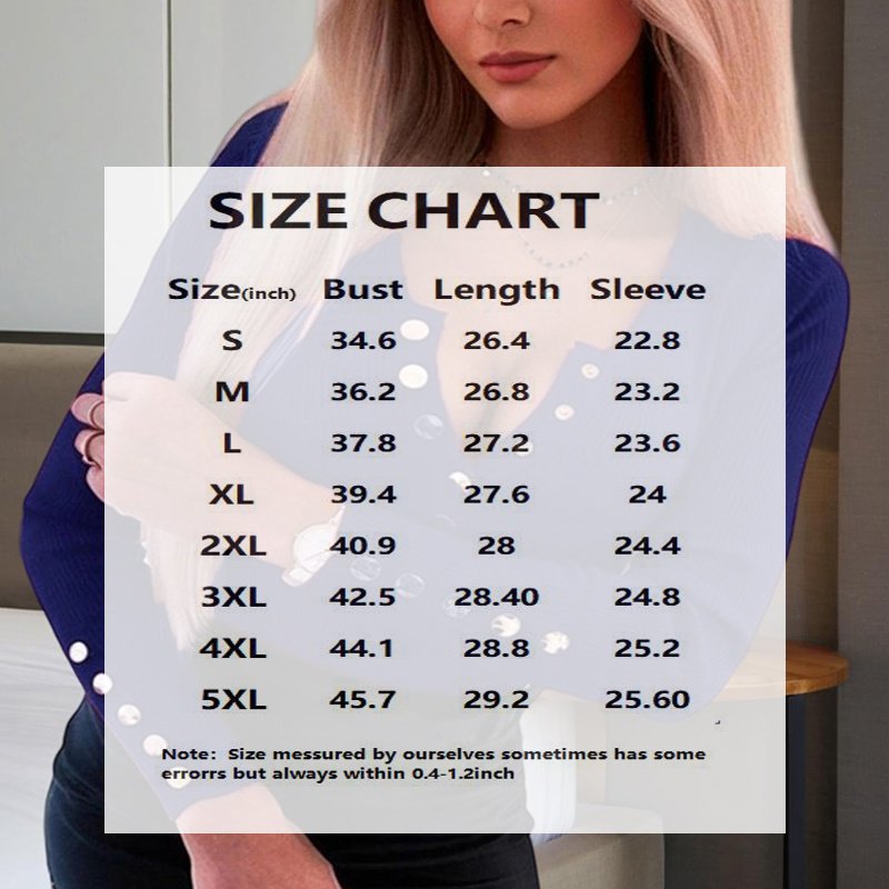 Plus Size Women's Sexy V-Neck Long Sleeve T-Shirt - Button Front & Cuff Detail Fitted Blouse Spring & Autumn Fashion Outfits - Image 6