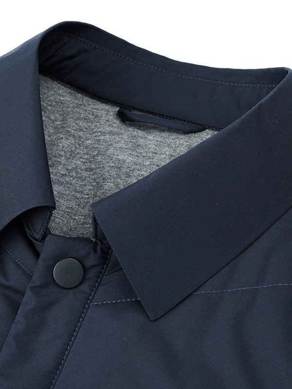 Fall Winter Men Jacket Lapel Fashion Business Lightweight Silk Cotton-padded Coat - Image 4