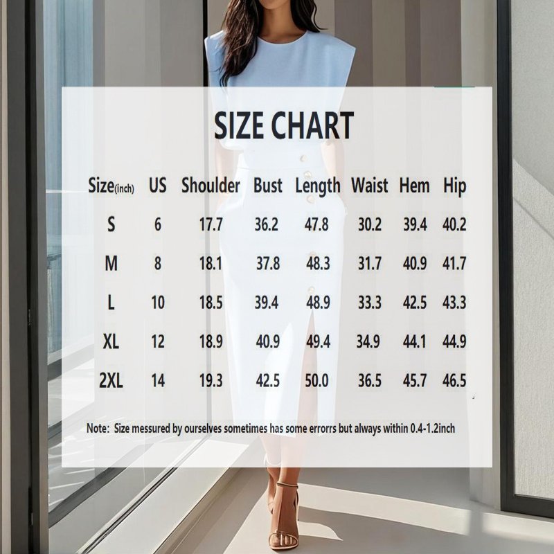 Women's Solid Color Round Neck Short Sleeve Dress With Side Slit, Button & Pockets - A-Line Cinched Waist Summer Casual Office Wear - Image 10