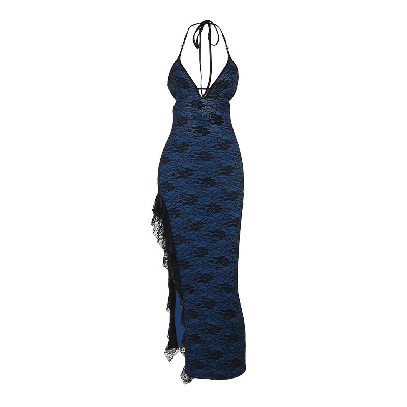 Synthetic Lace Split Sling Dress Women - Image 5