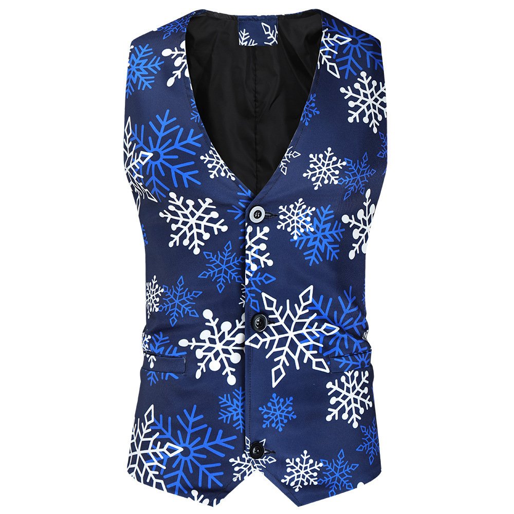 Men's Casual Printing Suit Vest Trouser Suit - Image 6